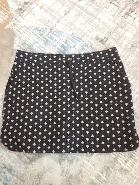 croft & barrow Black Skort with White Print